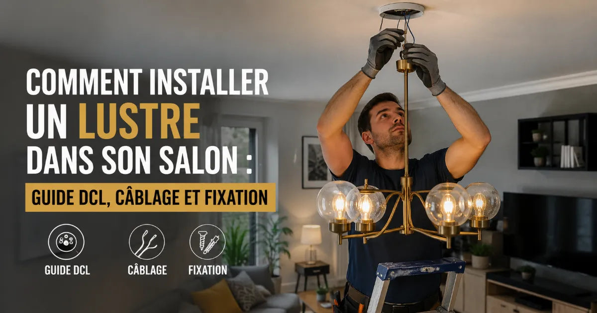 Comment installer un lustre dans son salon : guide DCL, câblage et fixation