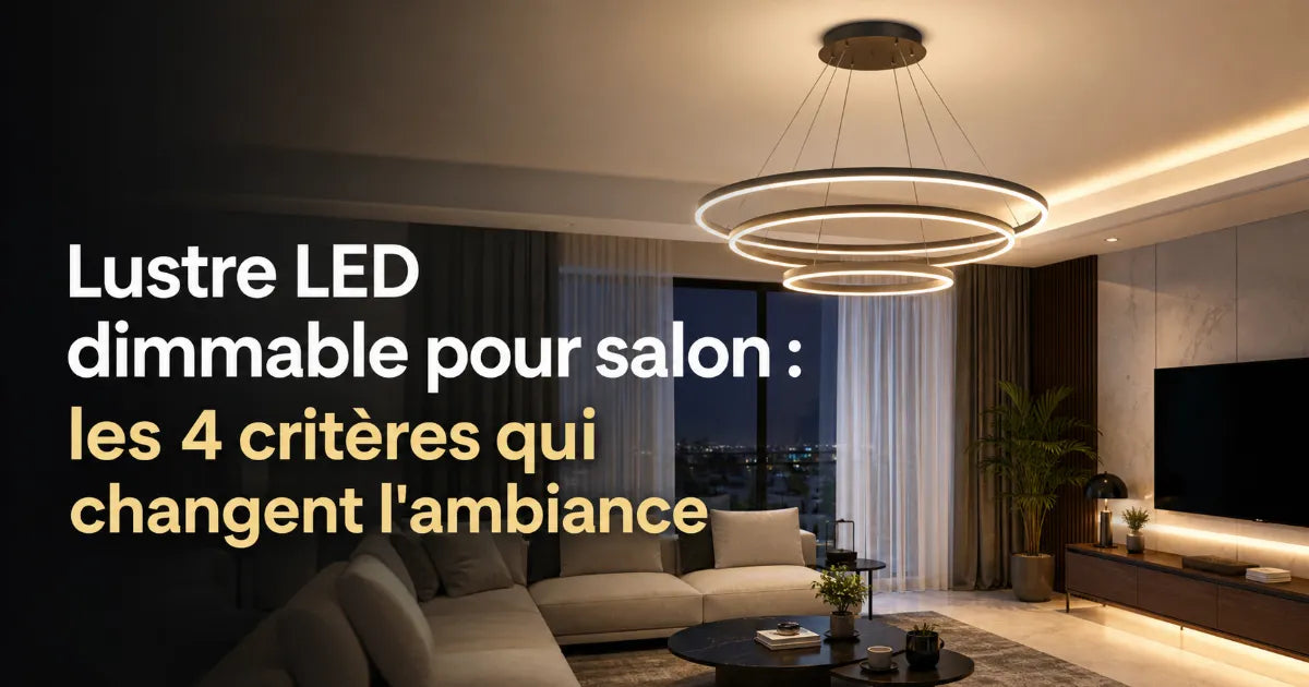 Lustre LED dimmable pour salon : les 4 critères qui changent l'ambiance