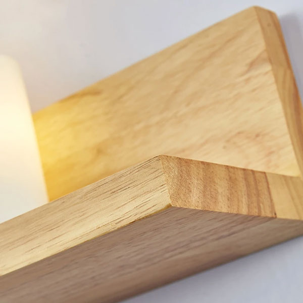 Applique Étagère Bois Cube Verre