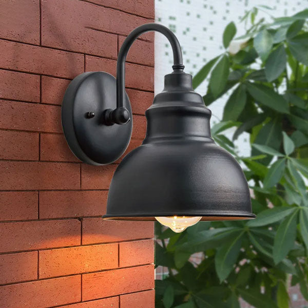 Applique murale extérieure cloche métal noir façade luminaire moderne