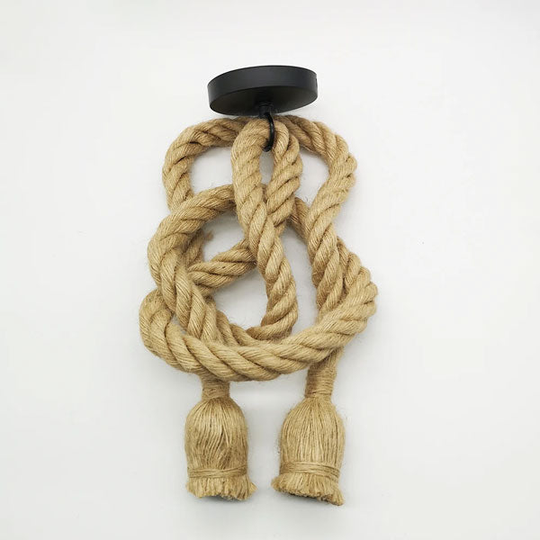 Lustre design industriel corde chanvre suspension décorative contemporaine