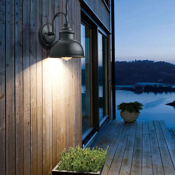 Luminaire extérieur cloche noir rustique éclairage façade authentique