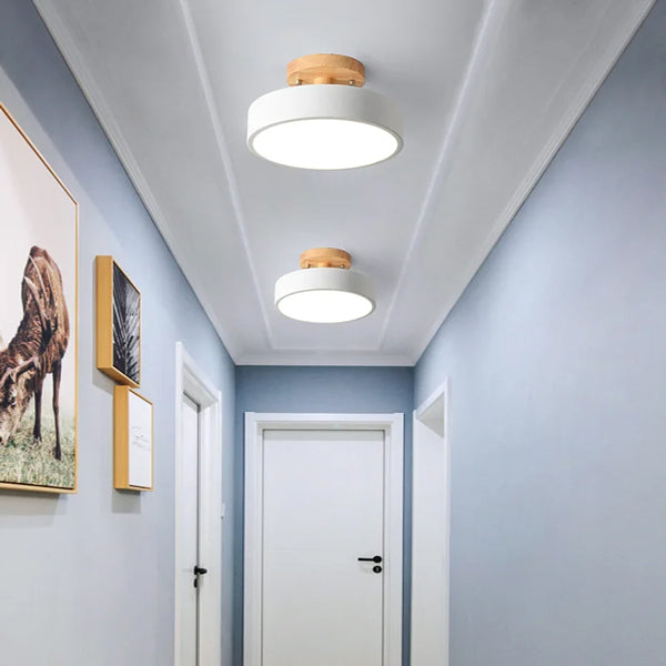 Plafonnier acrylique LED simpliste blanc rond éclairage moderne