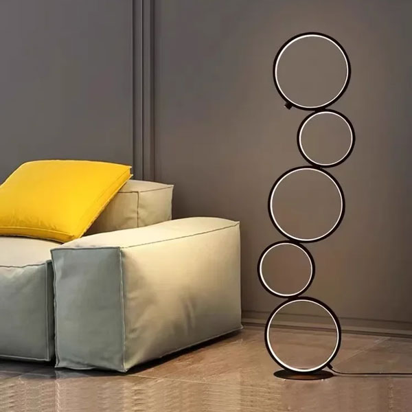 luminaire sur pied LED moderne cercle lumineux