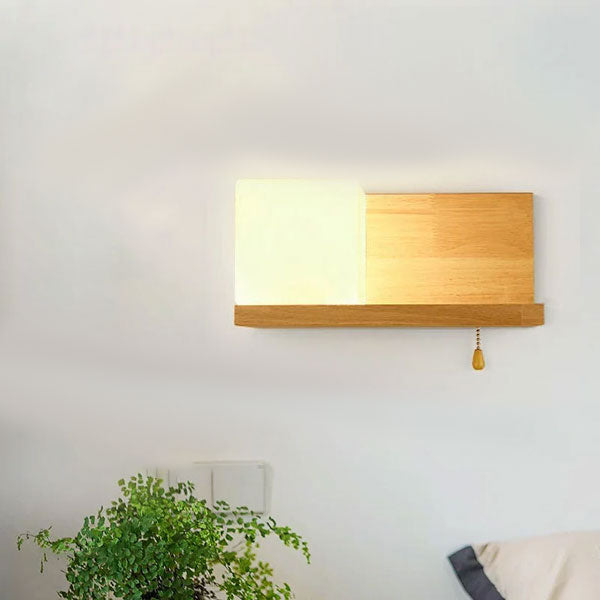 Applique murale bois et verre, parfaite pour une décoration minimaliste