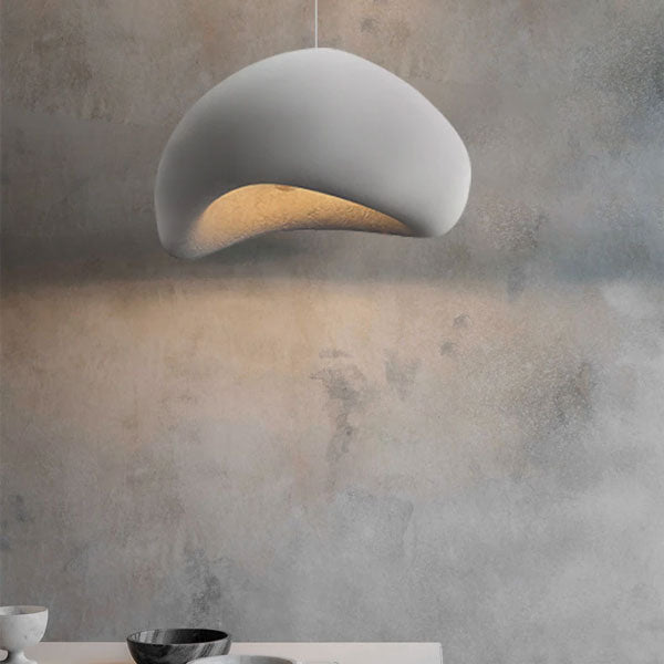 Luminaire lustre moderne beige suspension design salon contemporain
