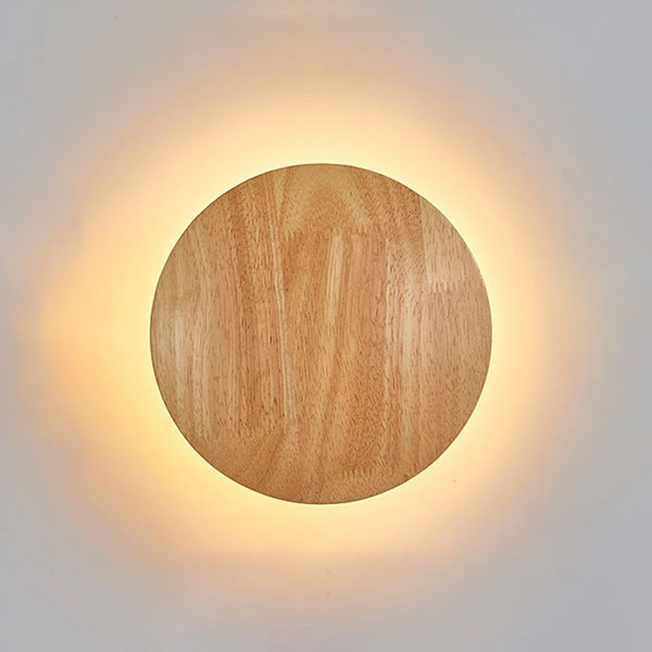Applique Ronde Bois LED