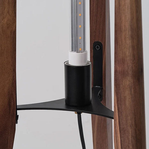 Lampadaire Bois Massif et Tissu Japonais