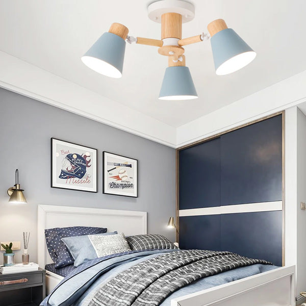 Plafonnier gris trois têtes luminaire moderne design contemporain