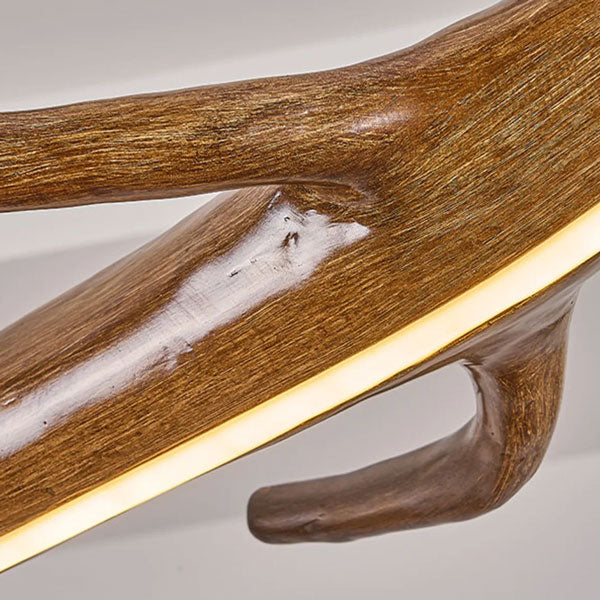 Suspension luminaire bois et résine, style moderne