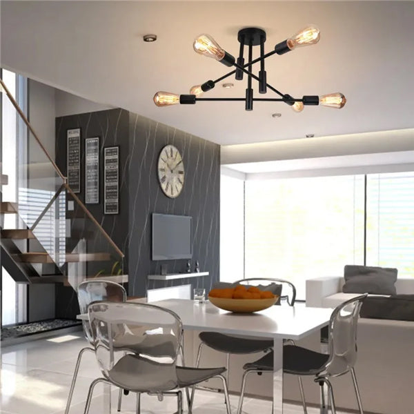 Plafonnier design chambre noir salon luminaire moderne LED