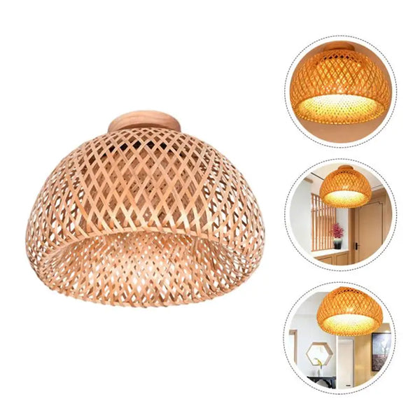 Plafonnier Cloche Bambou ampoule