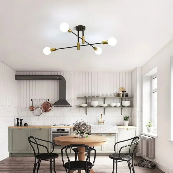 Plafonnier moderne salon noir éclairage LED design contemporain
