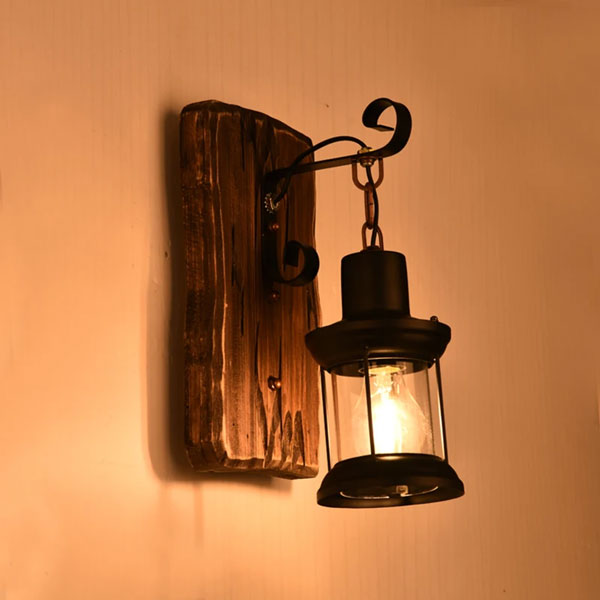 Luminaire mural style lanterne ancienne pour intérieur et extérieur, ambiance chaleureuse