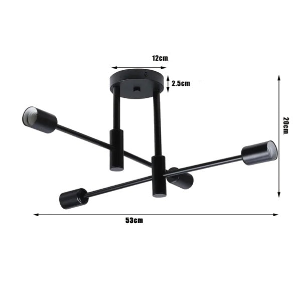 Luminaire plafonnier design moderne salon noir éclairage LED