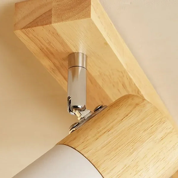 Plafonnier contreplaqué bois spots orientables éclairage LED moderne