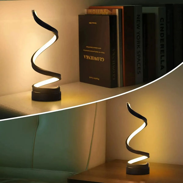 Lampe de Chevet Moderne Spirale Noire
