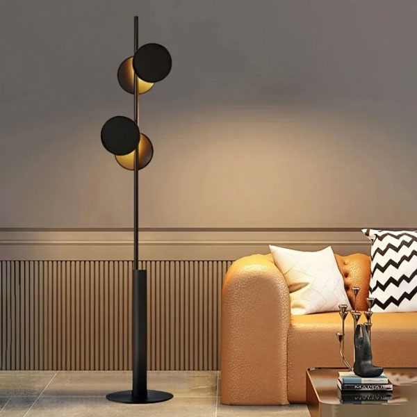 lampadaire noir rétro métal pour salon