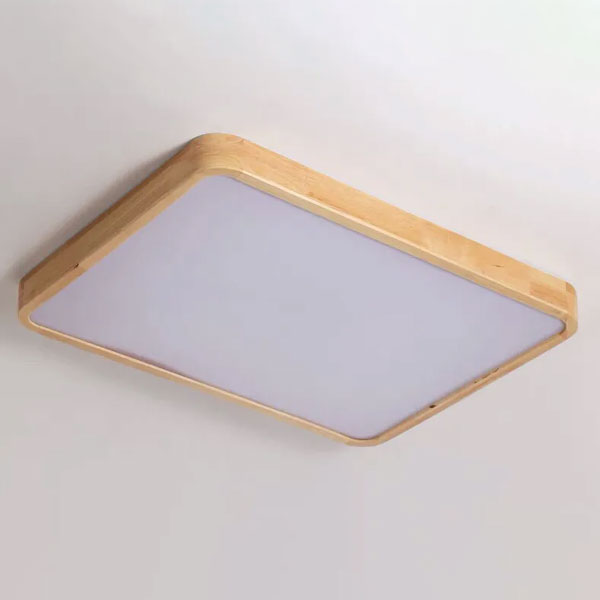 Vue rapprochée du plafonnier LED carré mince