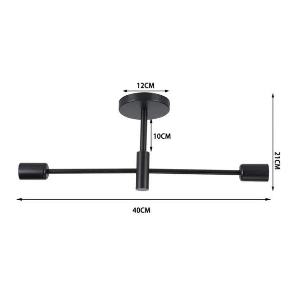 Plafonnier LED moderne noir chambre luminaire design élégant