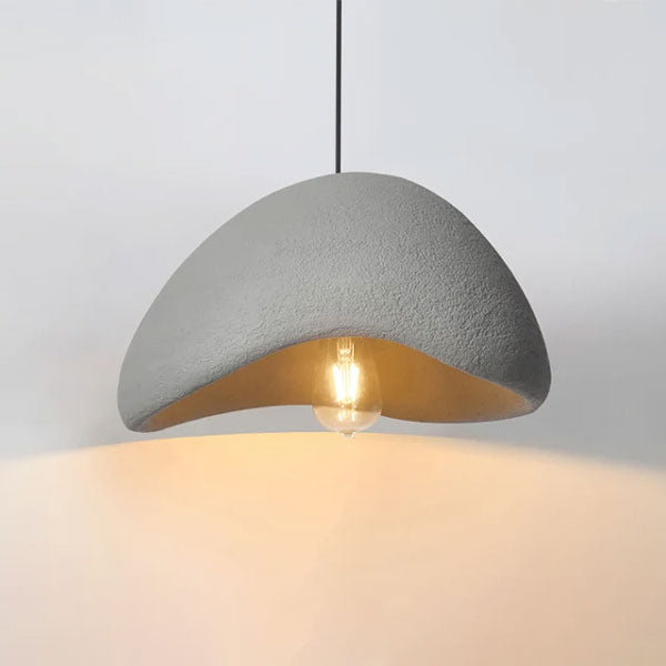 Suspension moderne beige lustre design luminaire contemporain chaleureux