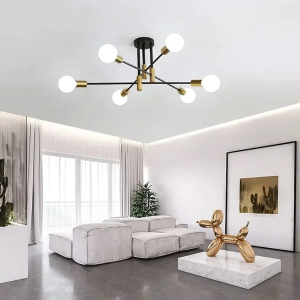 Éclairage plafonnier moderne noir salon LED design contemporain