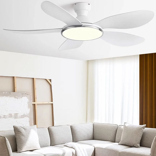Ventilateur silencieux en bois avec LED plafond