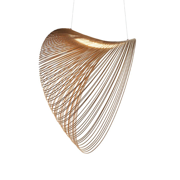 Lustre bois clair scandinave LED luminaire naturel contemporain