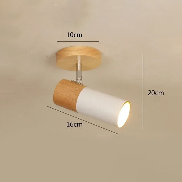 Éclairage plafonnier bois LED spots orientables luminaire moderne