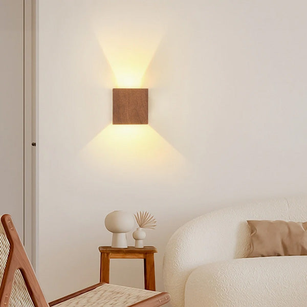 Applique bois brut led