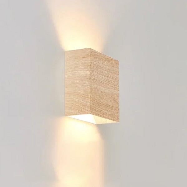 Applique bois naturel à led