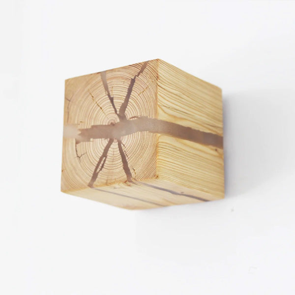 Applique Murale Bois Massif Cube