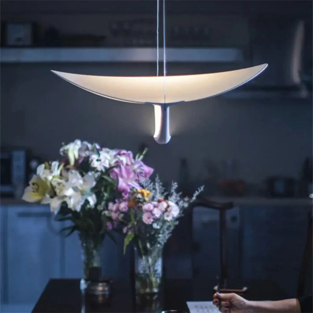 Suspension tissu LED dimmable blanc chaud intérieur salon
