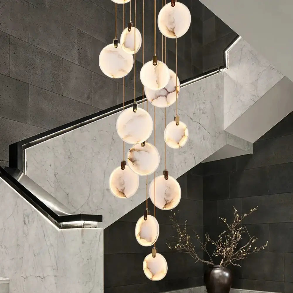 Lustre Albatre Disque Dore Cascade Prestige