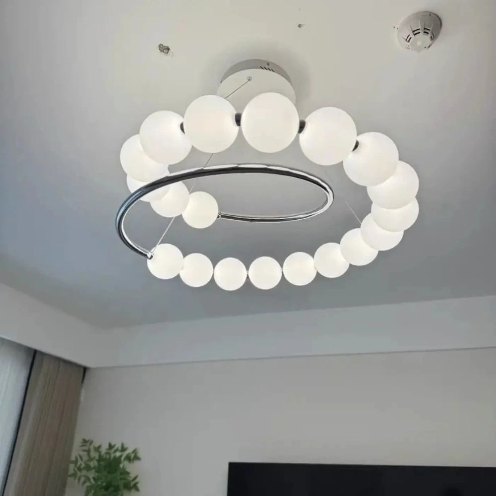 Lustre Anneau Boules Opales Cuivre Prestige