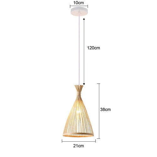 Lustre Grand Bambou Tressé Élegant