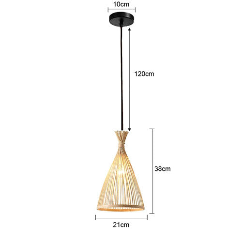 Lustre Grand Bambou Tressé Élegant
