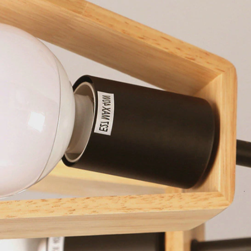 Luminaire lustre salon bois moderne design éclairage scandinave contemporain