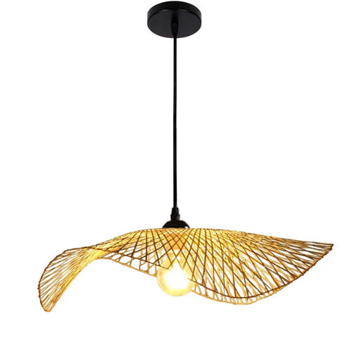 Lustre moderne rotin suspension design naturel tendance