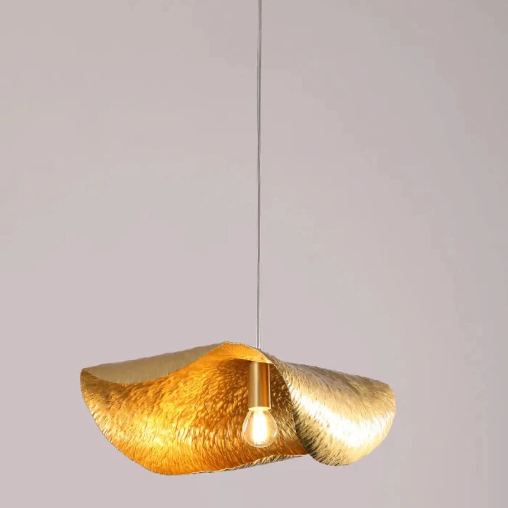 Lustre Cone Froisse Cuivre Design Industriel