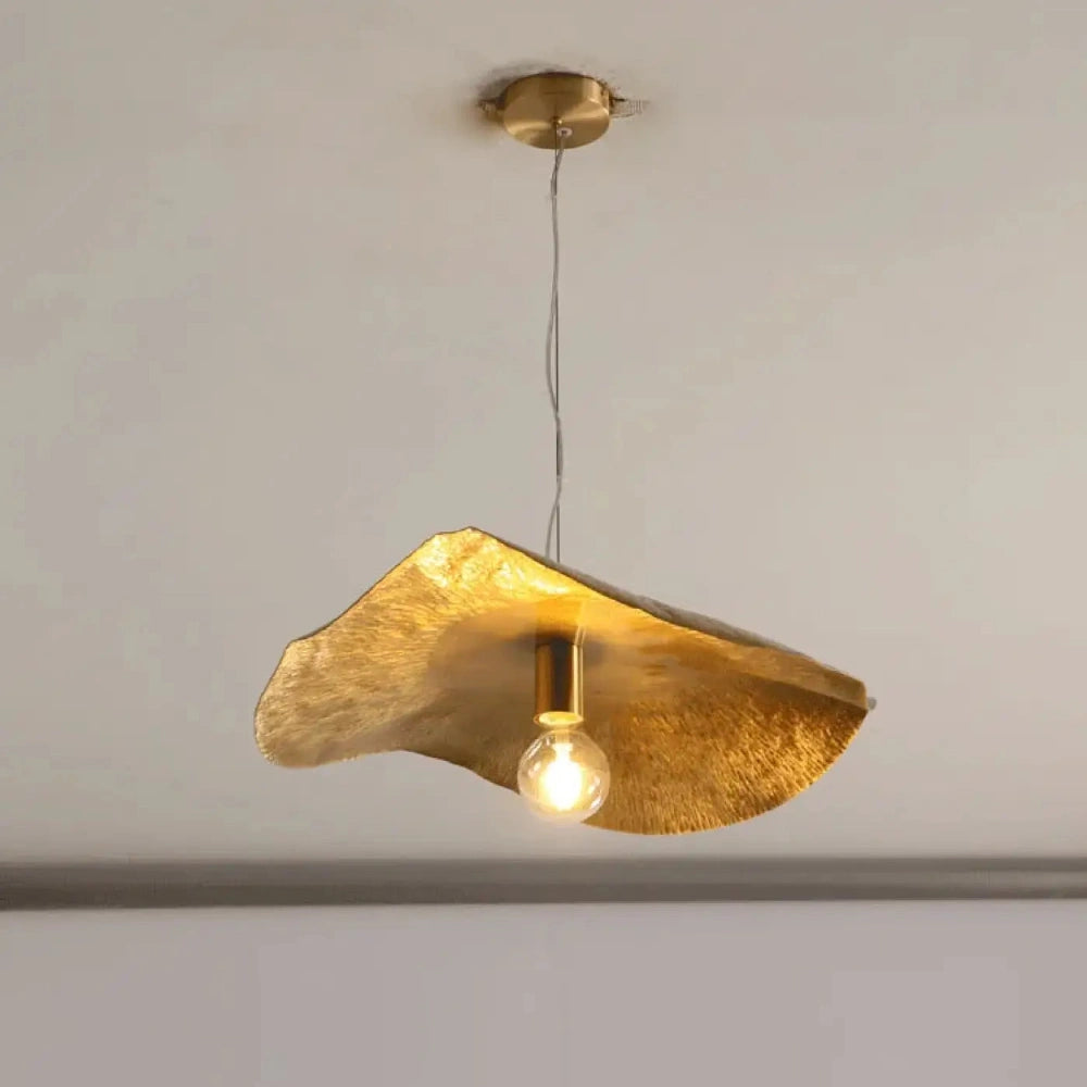 Lustre Cone Froisse Cuivre Design Industriel