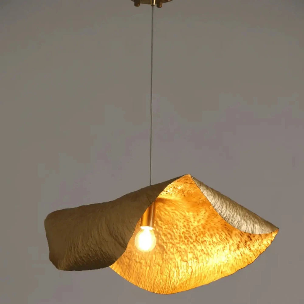 Lustre Cone Froisse Cuivre Design Industriel