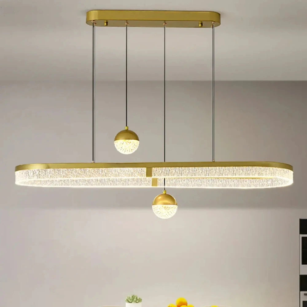 Lustre Cristal Lineaire Noir Ovale Prestige