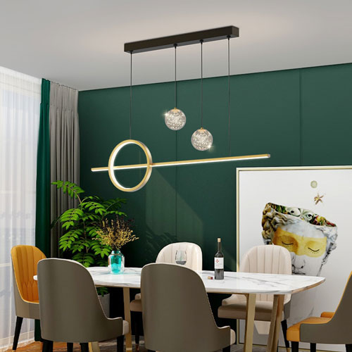 Lustre salon style nordique moderne LED éclairage scandinave design contemporain