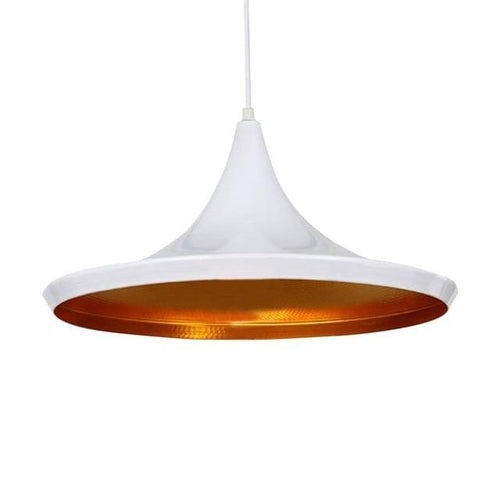 Lustre Salon Industriel abat jour blanc