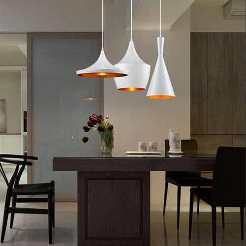 Lustre Salon Industriel Aluminium vintage blanc