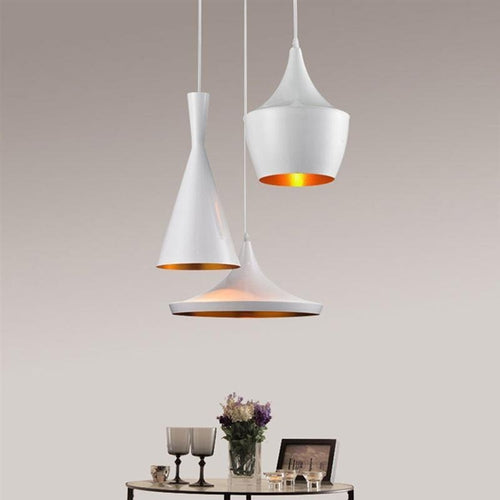 Lustre Salon Industriel blanc Aluminium