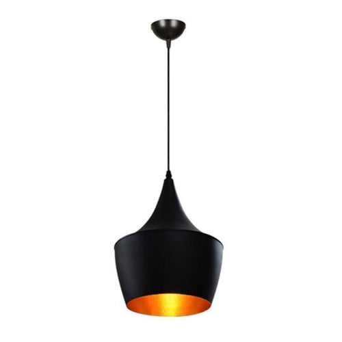 Lustre Salon Industriel conique noir