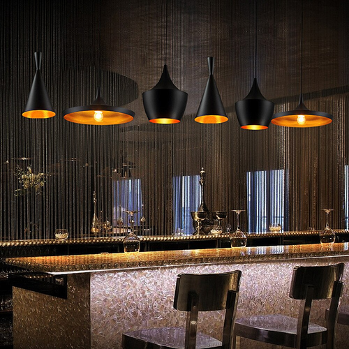 Lustre Salon Industriel vintage noir alu