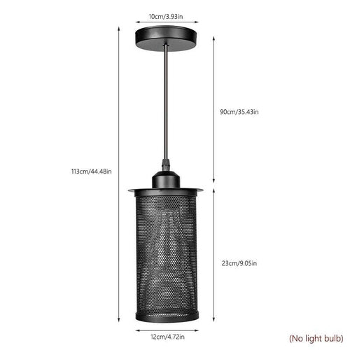 Lustre Fer Industriel Vintage Grille Forgé Lampe